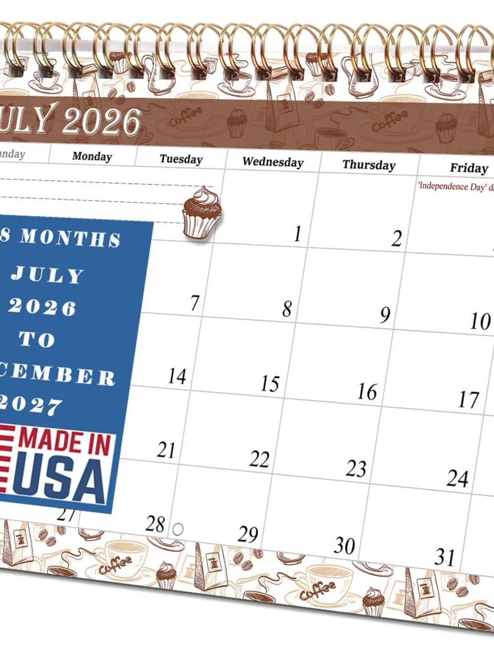2026-2027 18 Months Standing Flip Desk Calendar Desktop Planner 020
